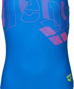 ARENA - GIRL'S ARENA TALES SWIMSUIT V BLUE CHINA-ARTIC LIME