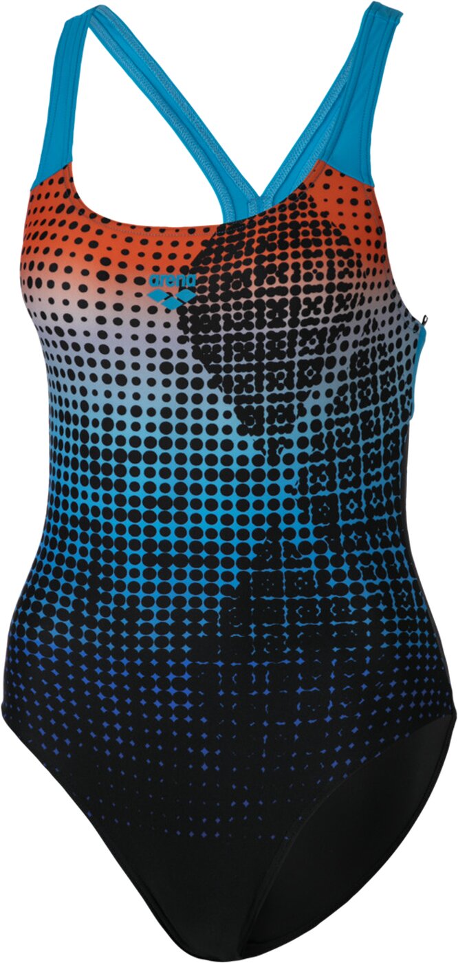 ARENA - W DAYTRIP NEW SWIM PRO BACK ON BLACK-TURQUOISE