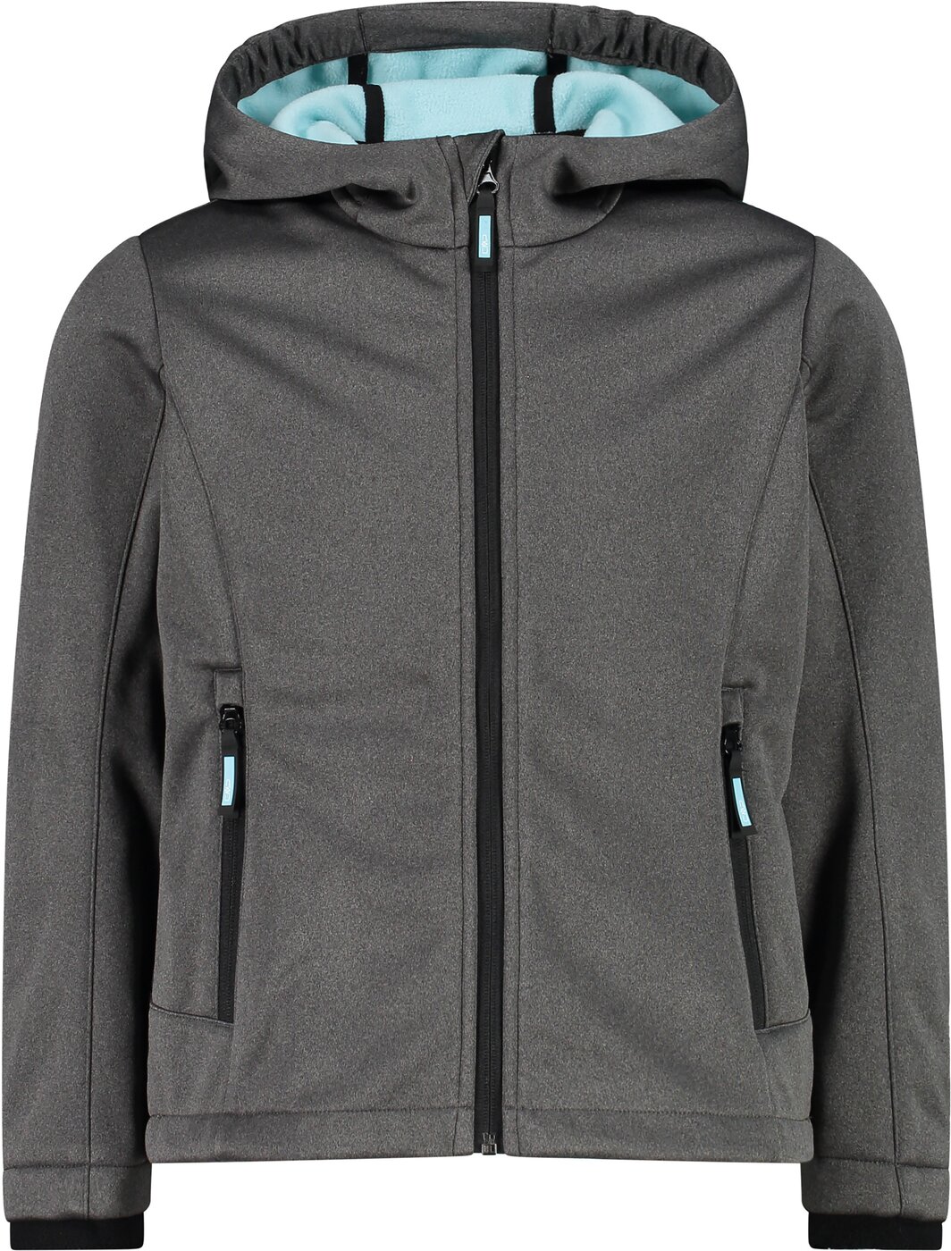 CMP - KID G JACKET FIX HOOD NERO MEL.-ACQUA