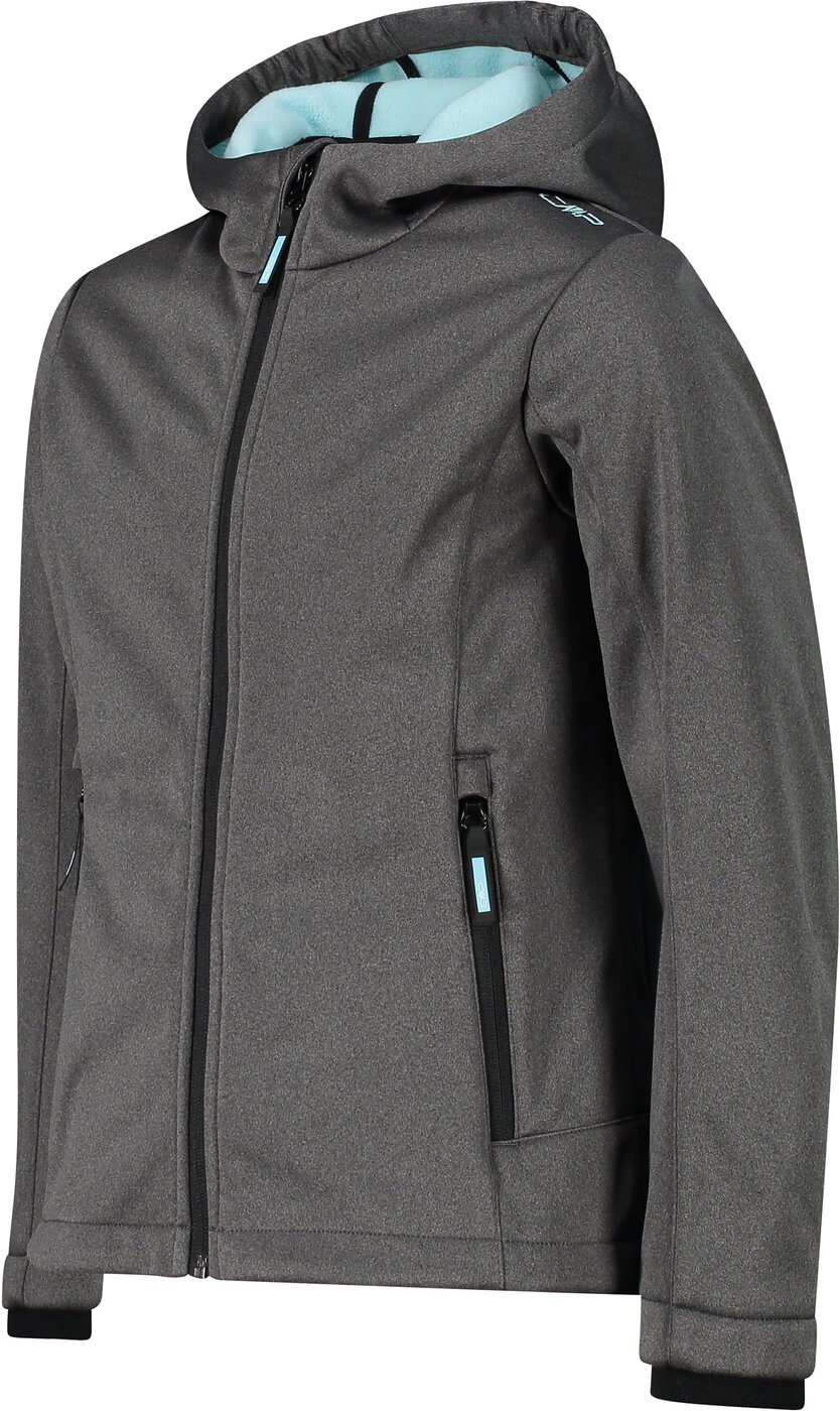 CMP - KID G JACKET FIX HOOD NERO MEL.-ACQUA – Bild 3