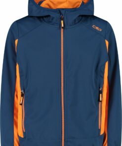 CMP - KID JACKET FIX HOOD BLUESTEEL-FLAME