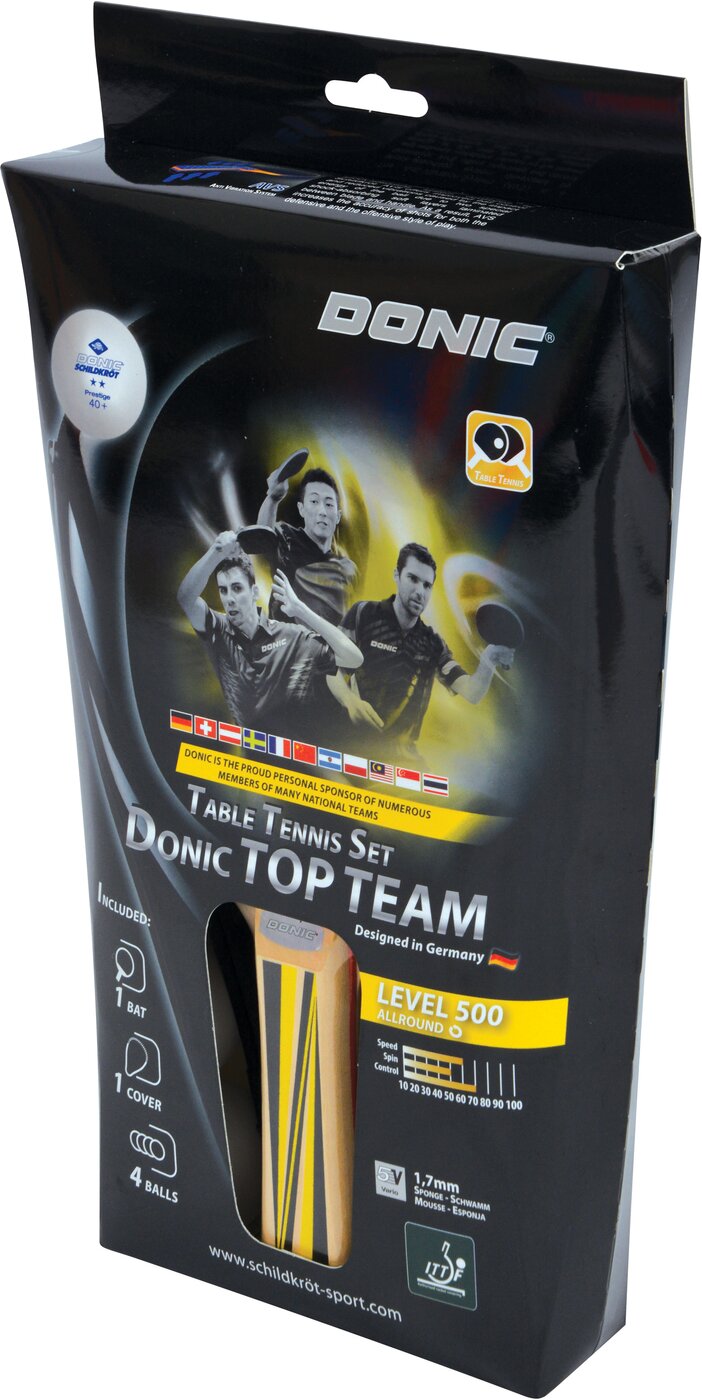 DONIC SCHILDKRÖT - TT-Set TOP TEAMS 500 Geschenkset, 1x Schläger LV500 AVS KEINE FARBE – Bild 2