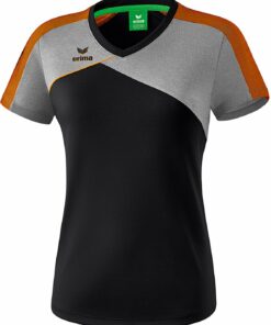 ERIMA - PREMIUM ONE 2.0 t-shirt function BLACK/GREY MELANGE/NEON ORANGE