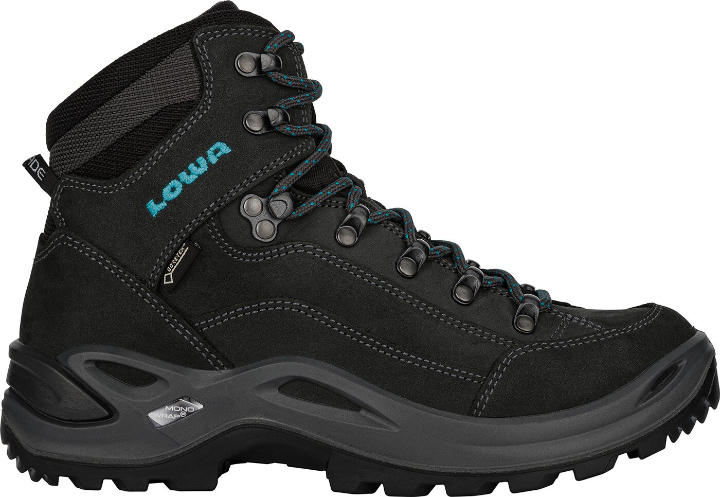 LOWA - RENEGADE GTX MID WS ASPHALT/TUERKIS