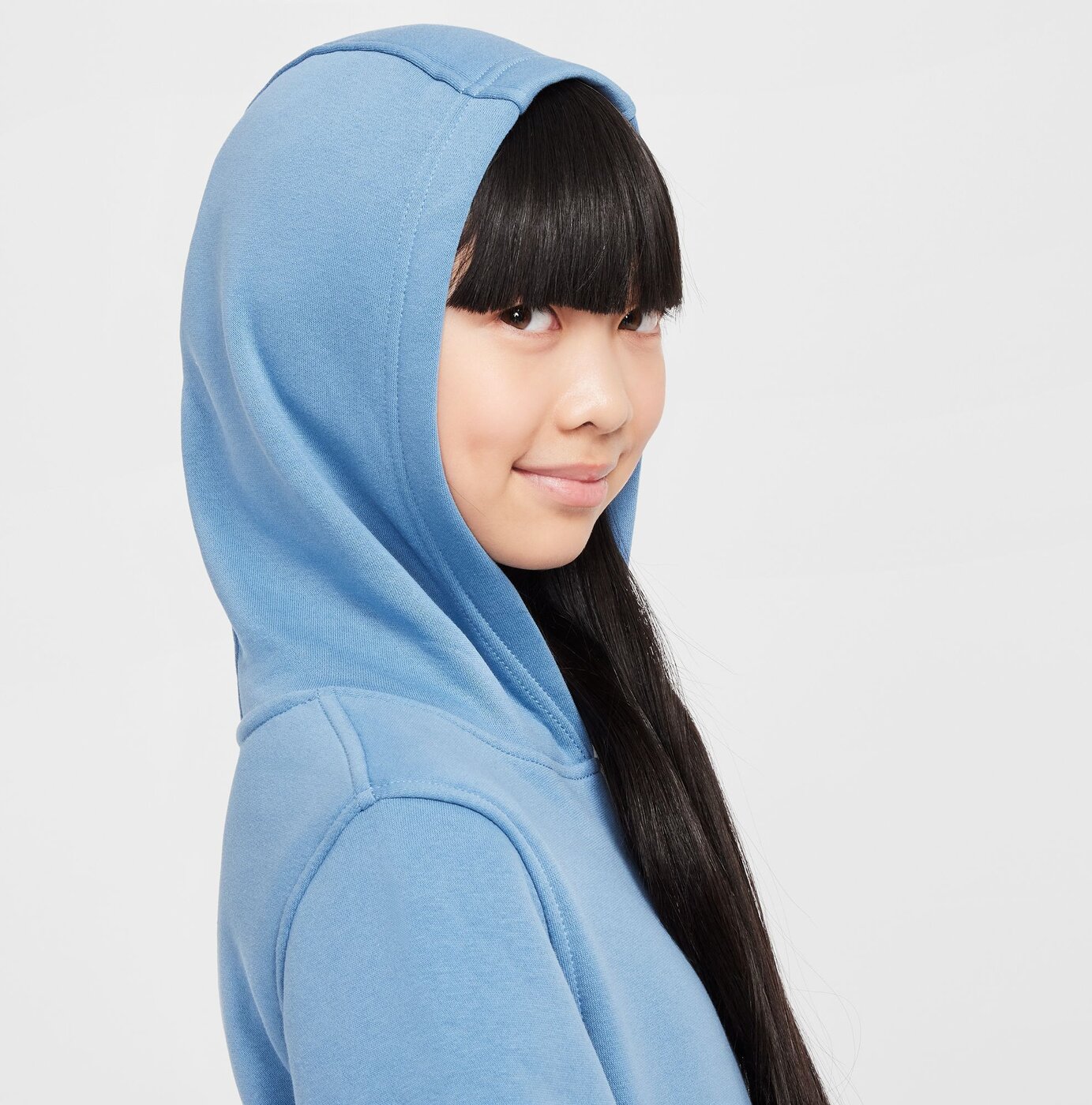 NIKE - K NSW CLUB FLC HDY LBR AEGEAN STORM/WHITE – Bild 6