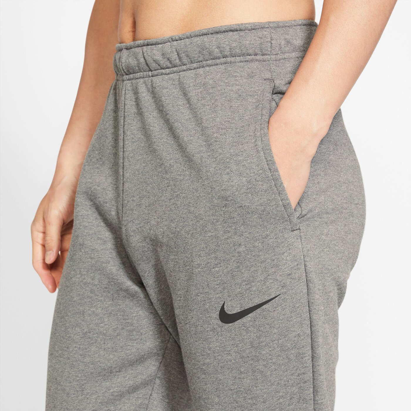 NIKE - M NK DF PNT TAPER FL DK GREY HEATHER/BLACK – Bild 4