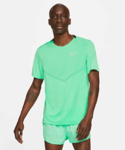 NIKE - M NK DF RISE 365 SS GREEN GLOW/REFLECTIVE SILV