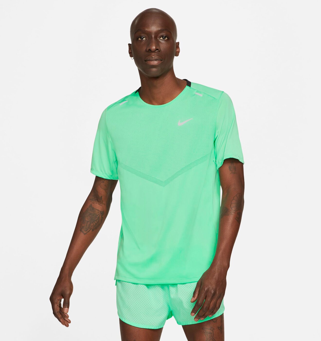 NIKE - M NK DF RISE 365 SS GREEN GLOW/REFLECTIVE SILV