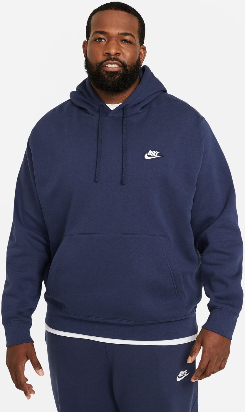 NIKE - M NSW CLUB HOODIE PO BB MIDNIGHT NAVY/MIDNIGHT NAVY/WH – Bild 3