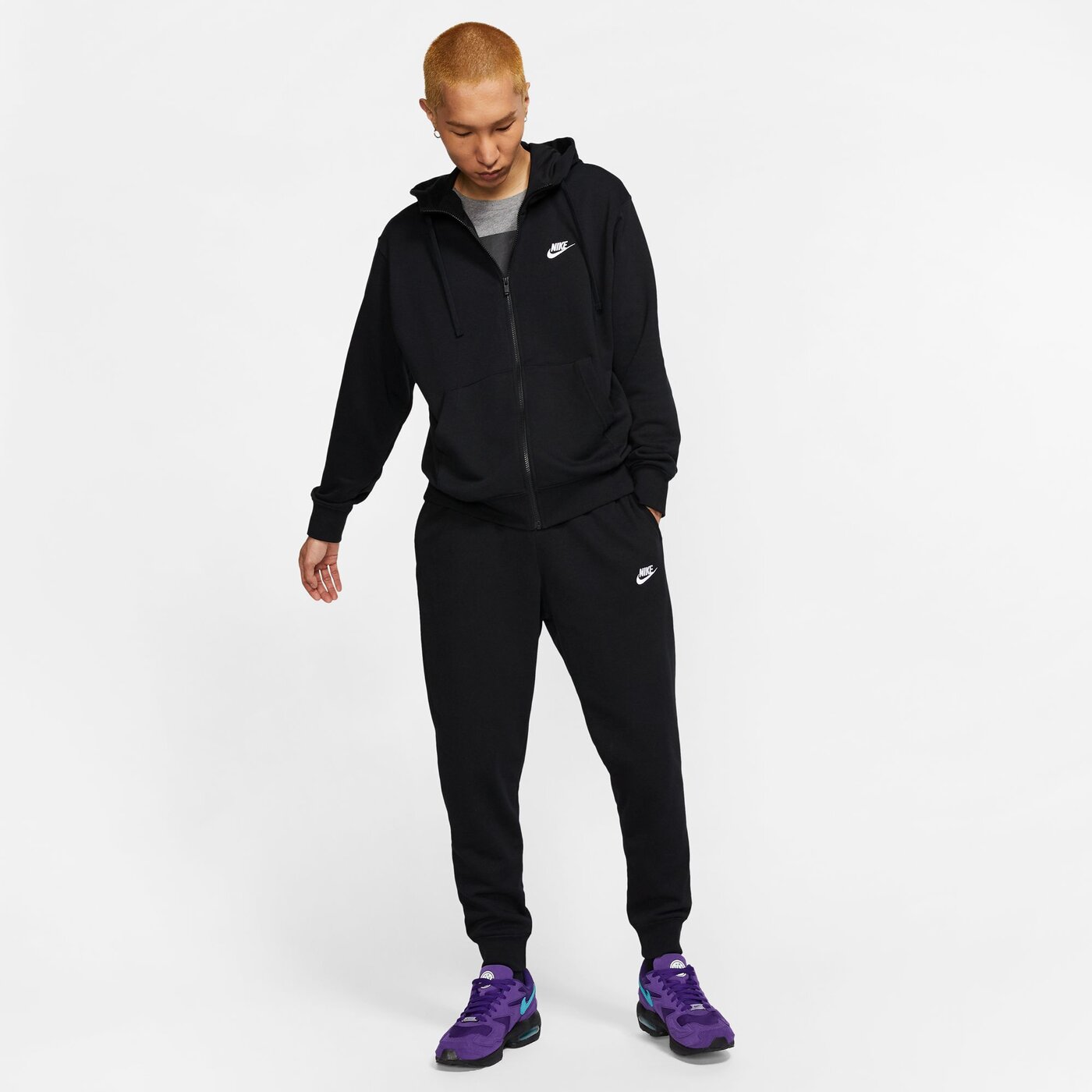 NIKE - M NSW CLUB JGGR FT BLACK/BLACK/WHITE – Bild 5