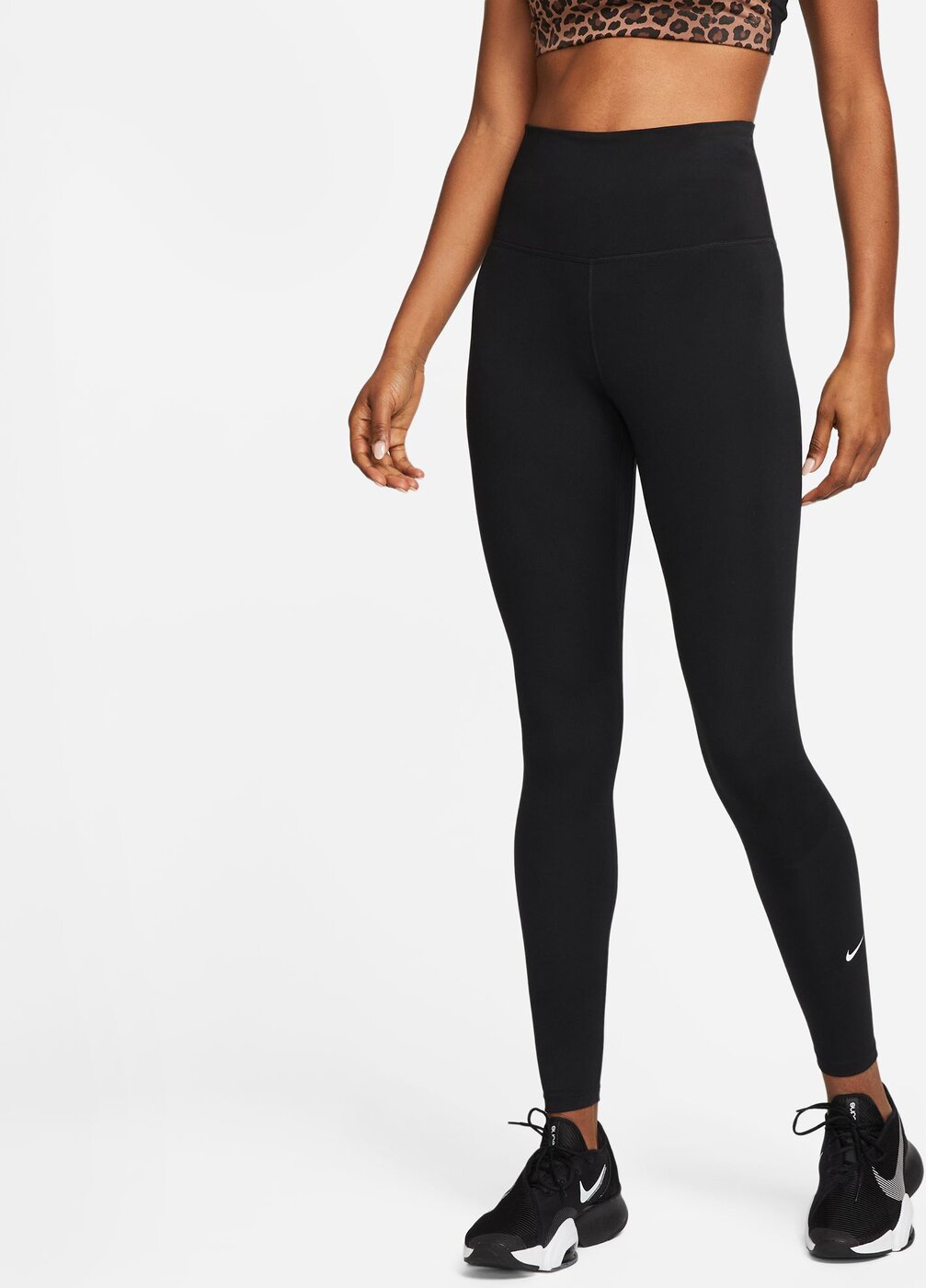 NIKE - W NK ONE DF HR TGHT BLACK/WHITE