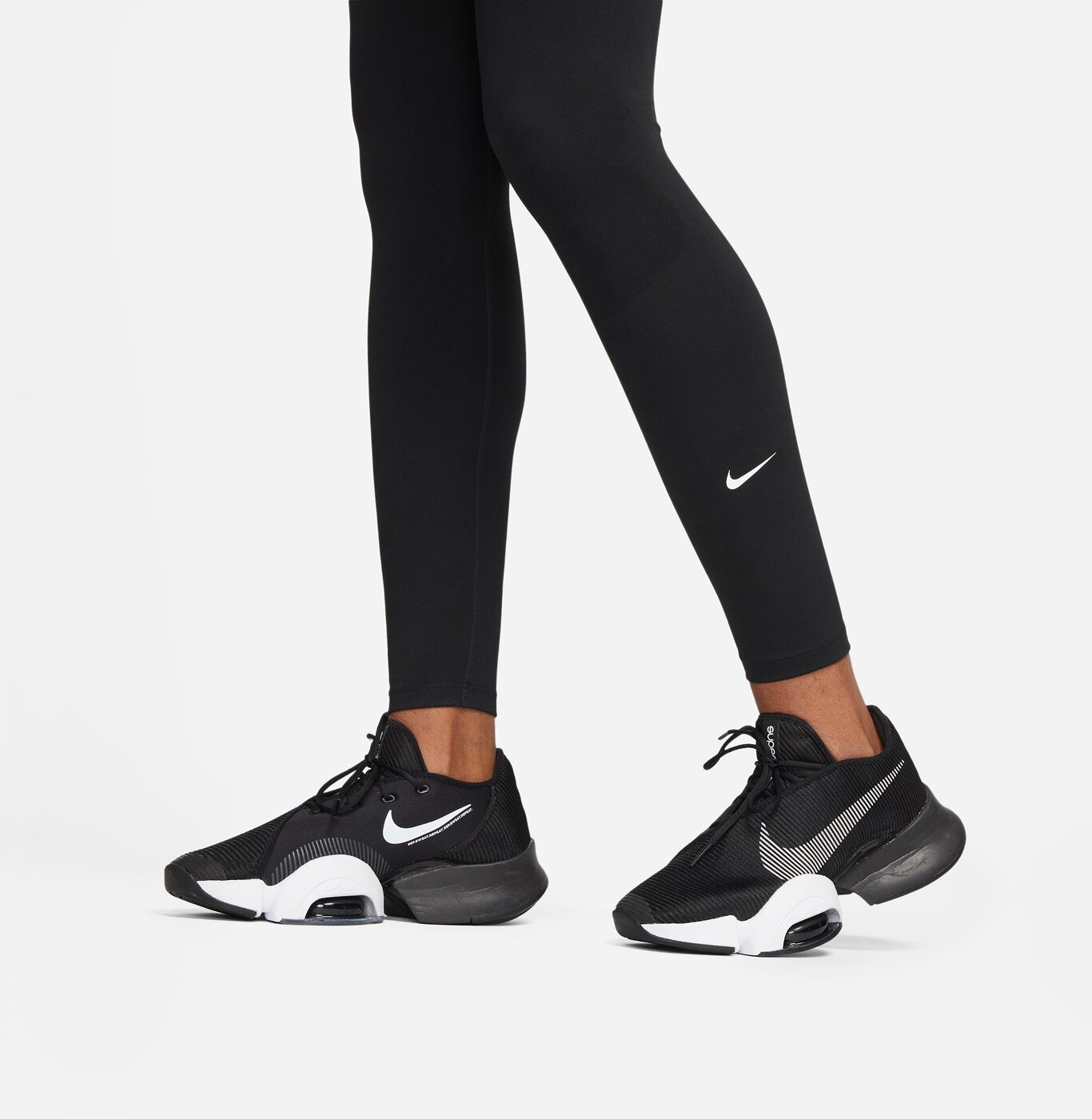NIKE - W NK ONE DF HR TGHT BLACK/WHITE – Bild 6