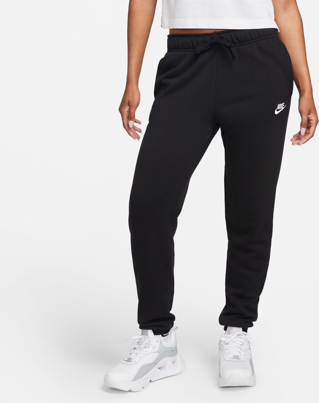 NIKE - W NSW CLUB FLC MR PANT STD BLACK/WHITE