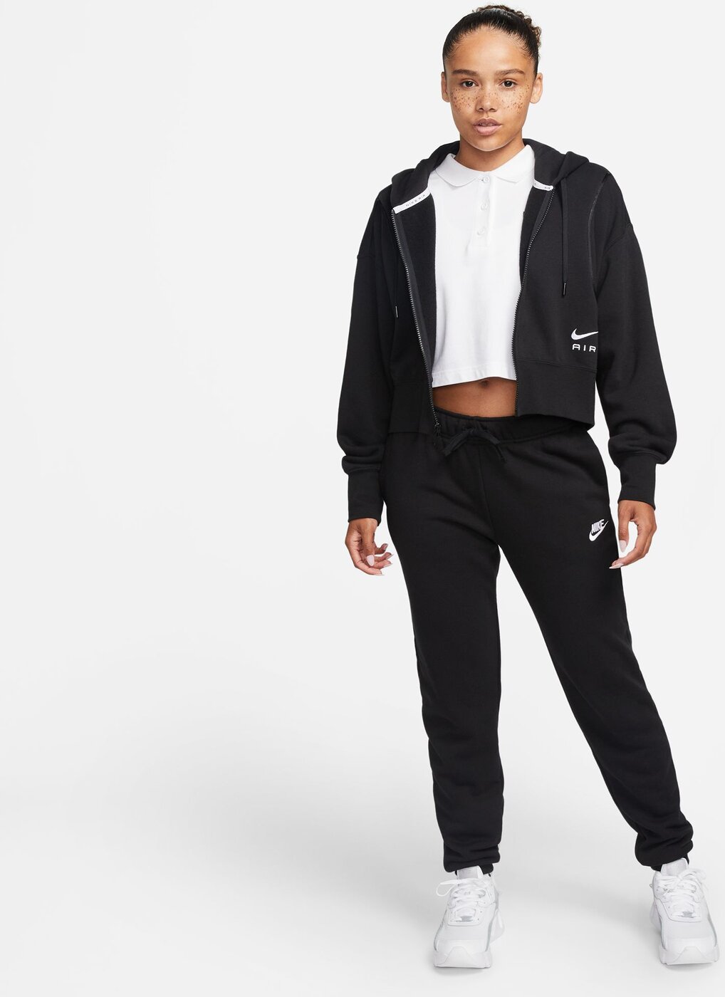 NIKE - W NSW CLUB FLC MR PANT STD BLACK/WHITE – Bild 3