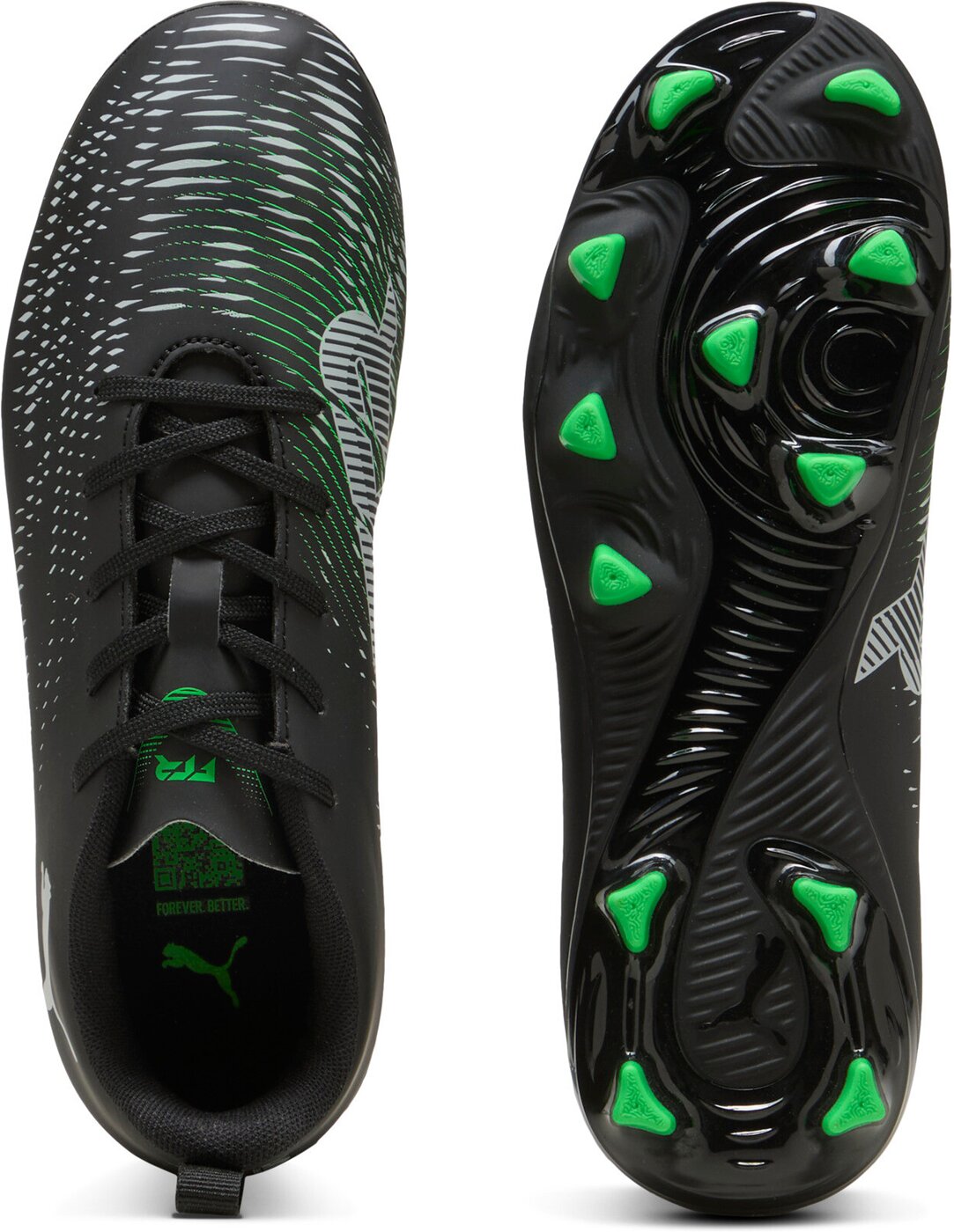 PUMA - FUTURE 8 PLAY FG/AG Jr PUMA BLACK-PUMA SILVER-FLUO GREEN – Bild 2