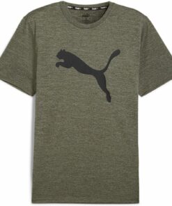 PUMA - TRAIN FAV HEATHER CAT TEE DARK OLIVE HEATHER