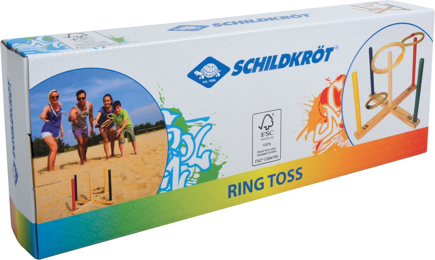 SCHILDKRÖT FUN SPORTS - RINGWURFSPIEL (1 Wurfkreuz 38x38x21cm, 5 Wurfringe) KEINE FARBE – Bild 2