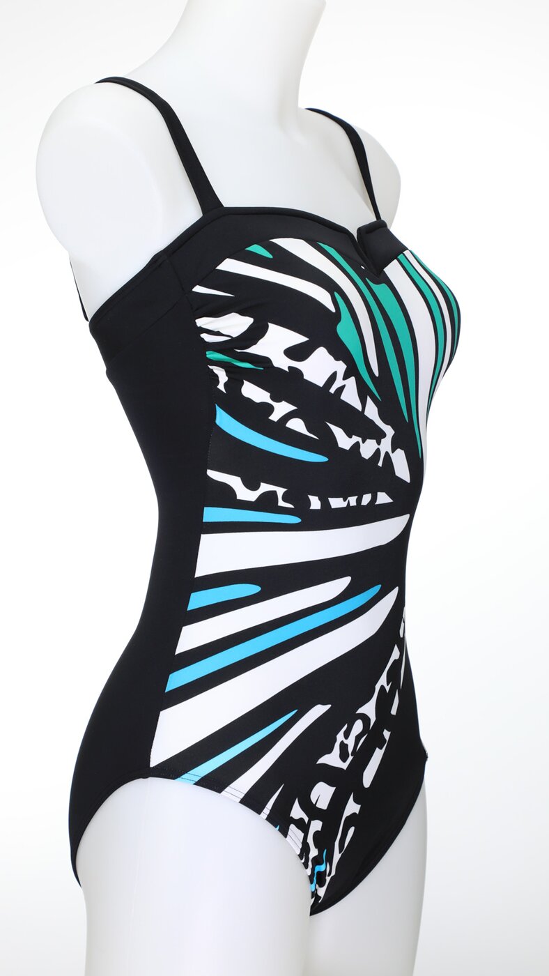 SUNMARIN - Badeanzug SCHWARZ/TÜRKIS – Bild 8