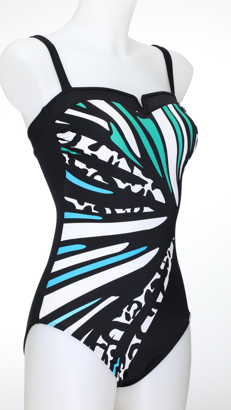 SUNMARIN - Badeanzug SCHWARZ/TÜRKIS – Bild 9