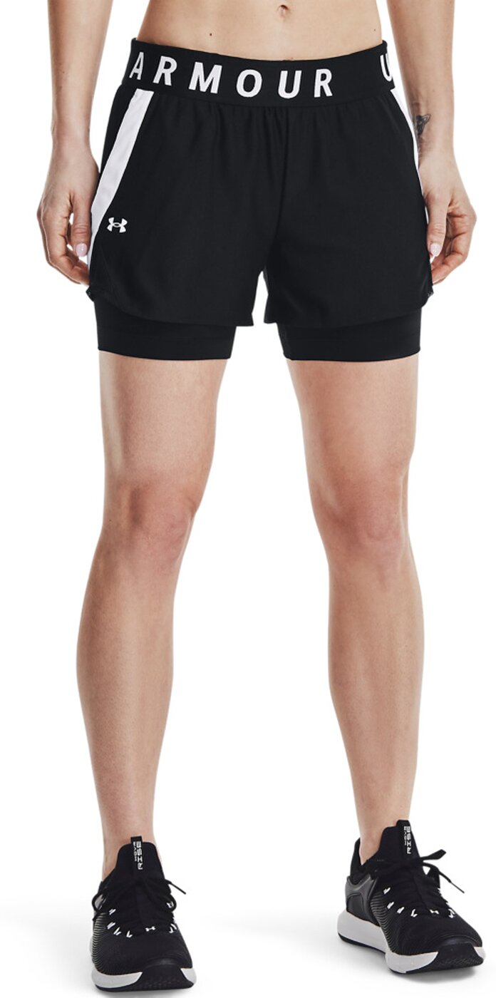 UNDER ARMOUR - PLAY UP 2-IN-1 SHORTS BLACK / BLACK / WHITE – Bild 3