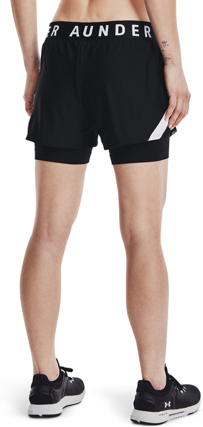 UNDER ARMOUR - PLAY UP 2-IN-1 SHORTS BLACK / BLACK / WHITE – Bild 4