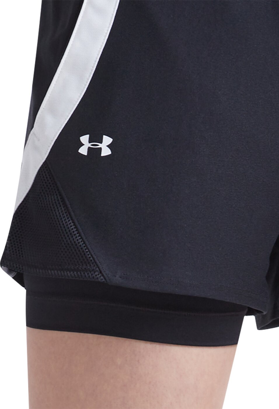 UNDER ARMOUR - PLAY UP 2-IN-1 SHORTS BLACK / BLACK / WHITE – Bild 7