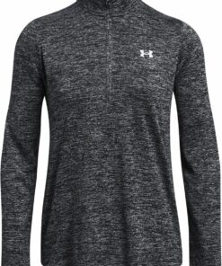 UNDER ARMOUR - TECH 1/2 ZIP- TWIST BLACK