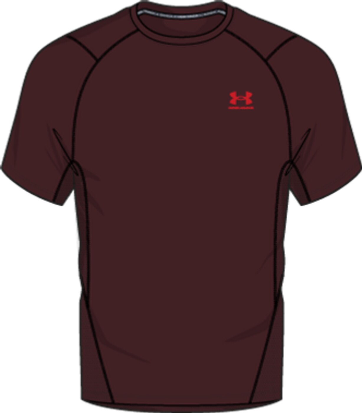 UNDER ARMOUR - UA HG ARMOUR FITTED SS 690 CHESTNUT RED