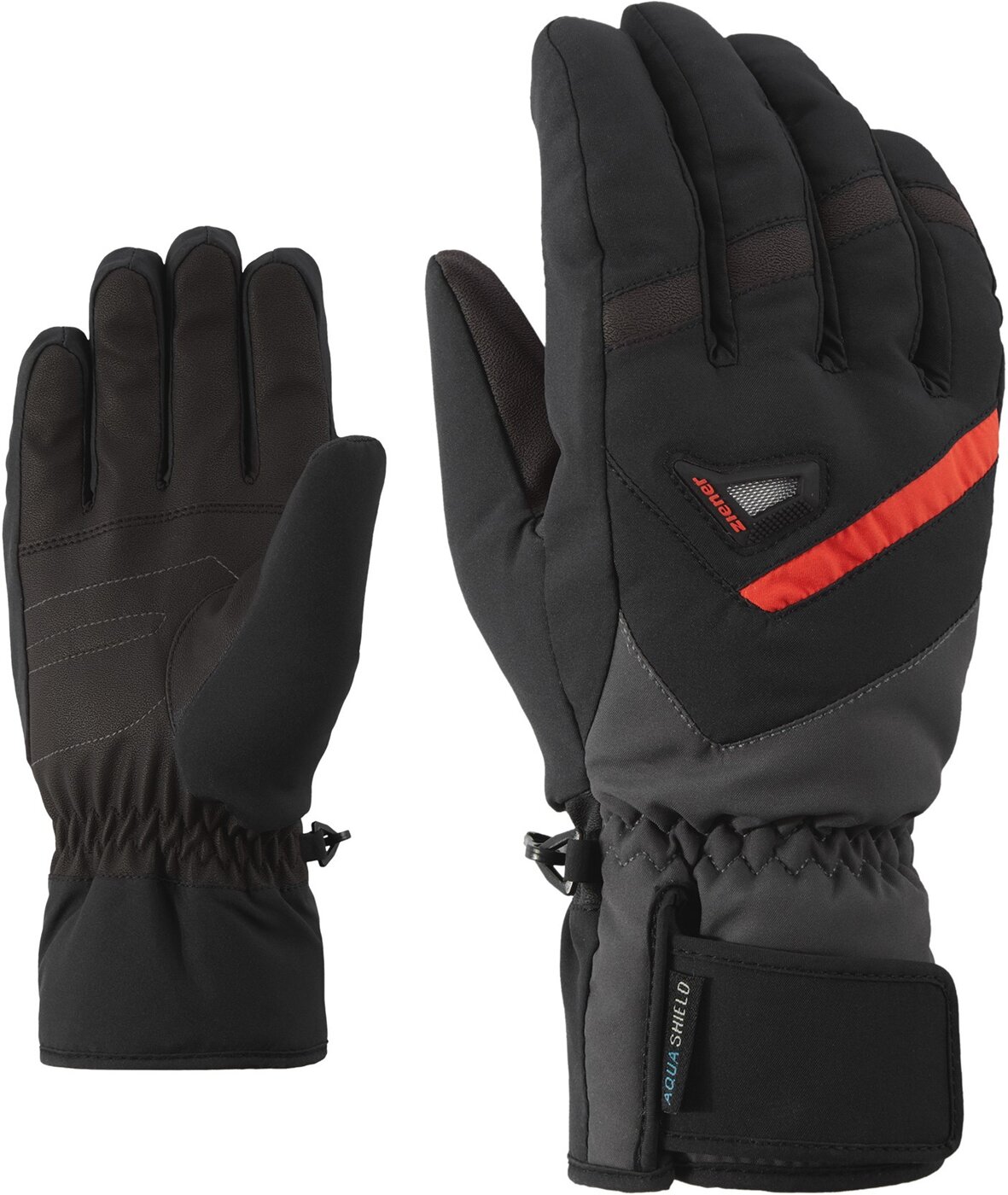 ZIENER - GARY AS(R) glove ski alpine BLACK/GRAPHITE
