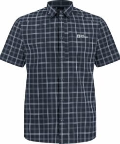 JACK WOLFSKIN - NORBO S|S SHIRT M NIGHT BLUE CHECKS