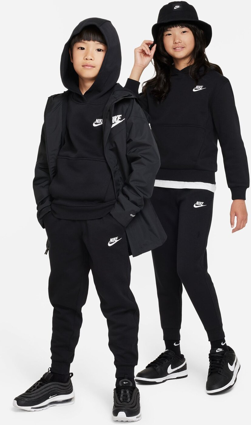 NIKE - K NSW CLUB FLC JGGR LBR BLACK/WHITE – Bild 5