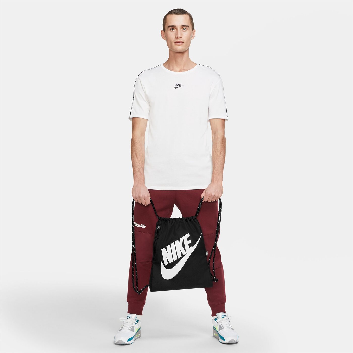 NIKE - NK HERITAGE DRAWSTRING BLACK/BLACK/WHITE – Bild 4