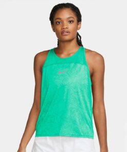 NIKE - W NK RUN DVN MILER TANK AOP GREEN GLOW/REFLECTIVE SILV