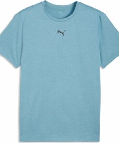 PUMA - M TAD ESSENTIALS HEATHER CAT Tee CF small cat BALTIC SEA BLUE HEATHER