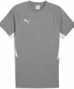 PUMA - teamEVOSTRIPE Tee MEDIUM GRAY HEATHER-PUMA SILVER-PUM