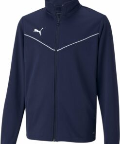 PUMA - teamRISE Training Poly Jacket Jr PEACOAT-PUMA WHITE