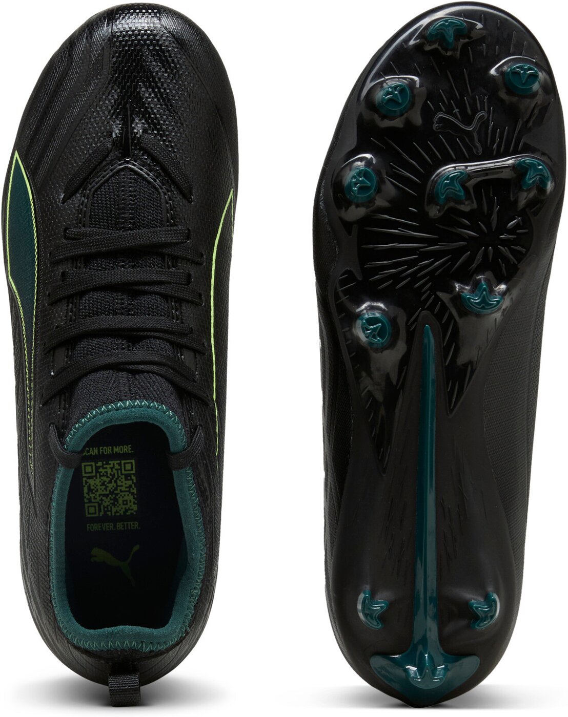 PUMA - ULTRA 6 MATCH FG/AG Jr PUMA BLACK-FIZZY LIGHT-GREEN TERRAI – Bild 2