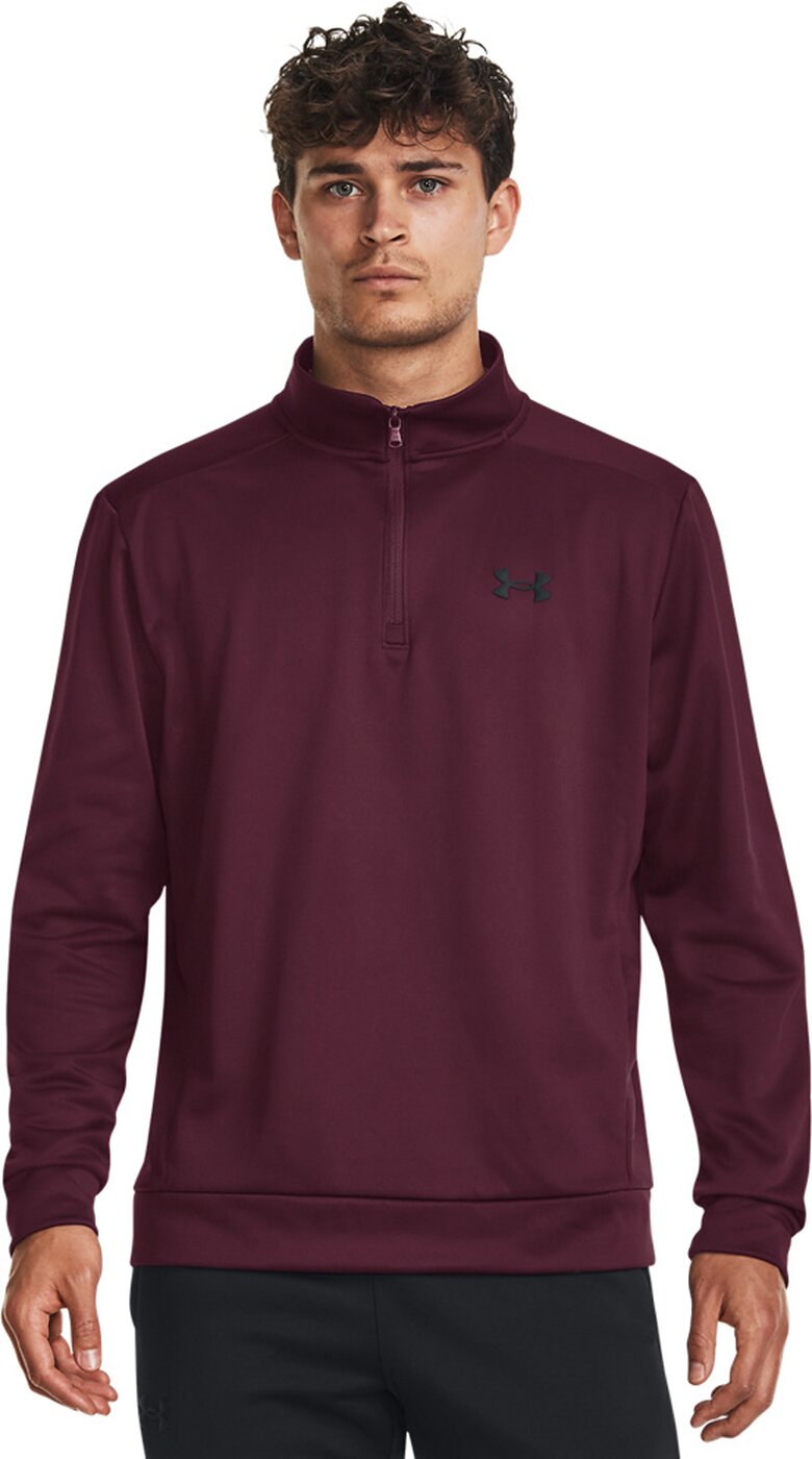 UNDER ARMOUR - UA ARMOUR FLEECE 1/4 ZIP DARK MAROON – Bild 3