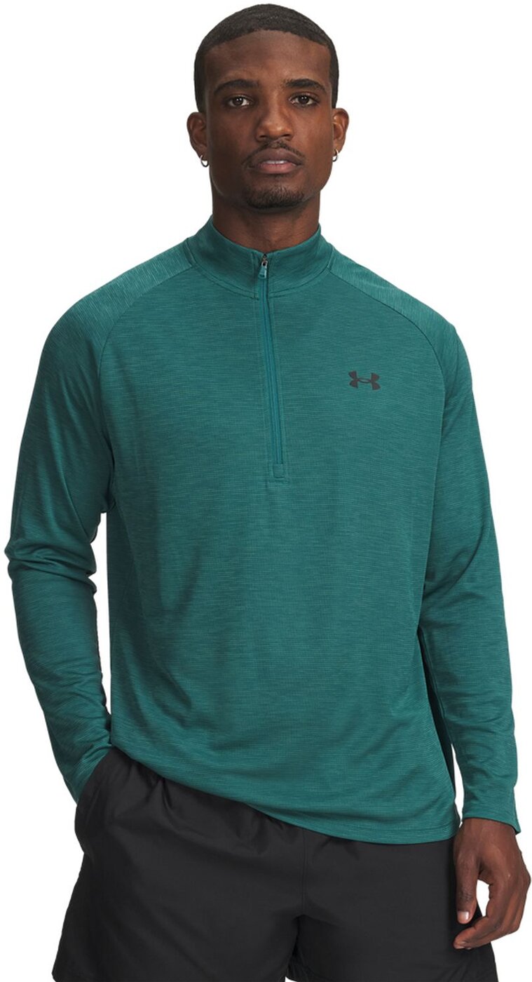 UNDER ARMOUR - UA TECH TEXTURED 1/2 ZIP RACK GREEN